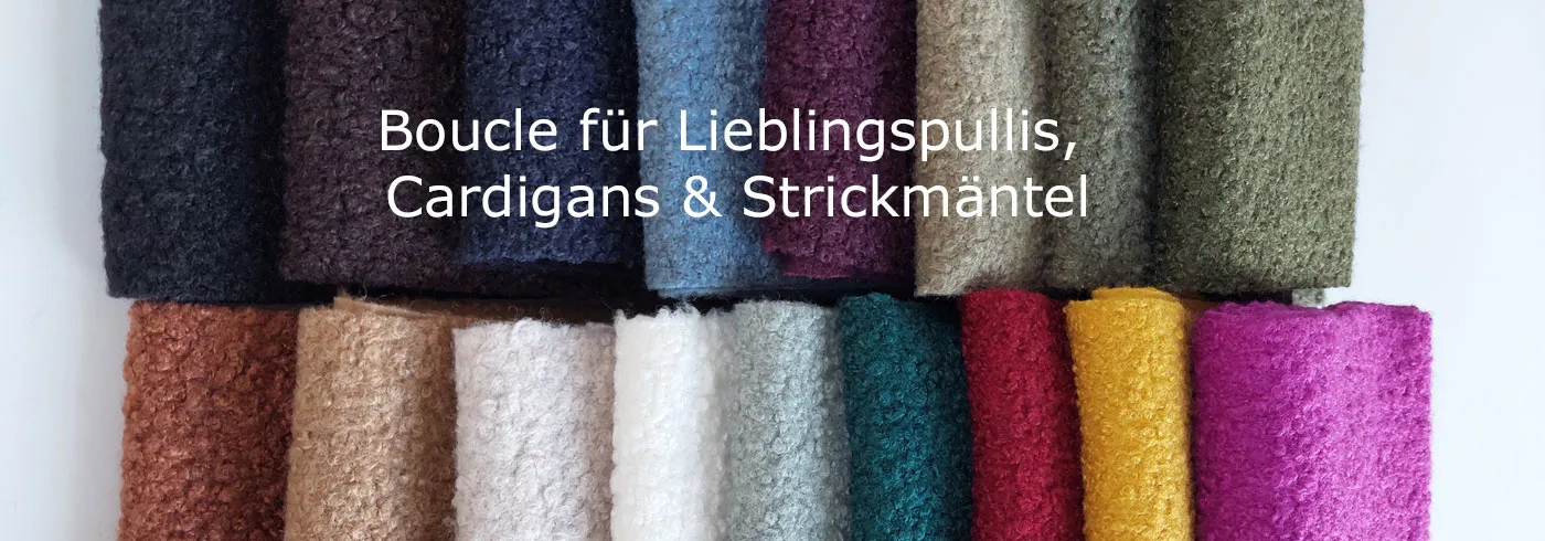 Farbauswahl des elastischen Boucle Stoffs