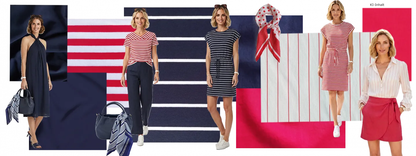 Navy Red White