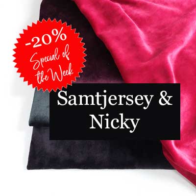 Jerseystoff Samt & Nicky Velour -20% Rabatt
