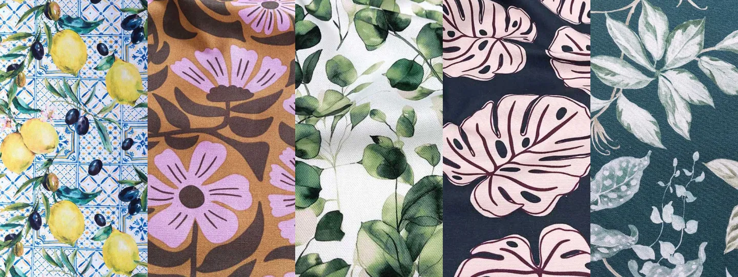 Canvas Stoff Blätter Blumen & andere Drucke