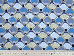 Viskose Stoff grafisches Muster Rauten, rauchblau