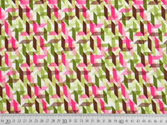 RESTSTCK 87 cm Viskosejersey grafisches Muster, khaki pink