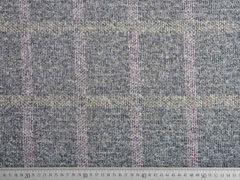 RESTSTCK 80 cm Strickstoff groes Karomuster meliert, beige rosa grau