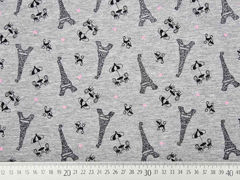 Jersey little Paris Glitzer, hellgrau