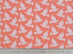 Bio-Jacquard Hamburger Liebe Tauben, wei apricot