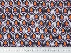 RESTSTCK 140 cm Bio-Jacquard Hamburger Liebe Tropfenmuster, zimt grau