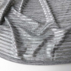 Jerseystoff Glitzerstreifen, silber