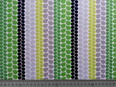 Baumwollstoff Bltter Streifen Bltter Bordre Camelot Design, wei grn dunkelblau