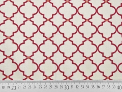 Baumwollstoff Ornamente Glitzerpunkte, terracotta braun hellbeige