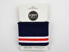 Fertigb�ndchen Streifen College Stil, wei� rot dunkelblau