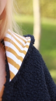 Fertigb�ndchen Streifen College Stil, wei� dunkelblau ocker