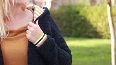 Fertigb�ndchen Streifen College Stil, wei� dunkelblau ocker