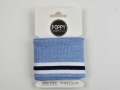 Fertigb�ndchen Streifen College Stil, wei� dunkelblau blau melange