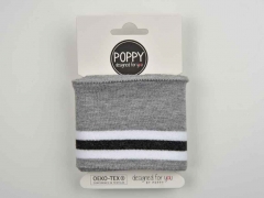 Fertigb�ndchen Streifen College Stil, wei� anthrazit grau melange