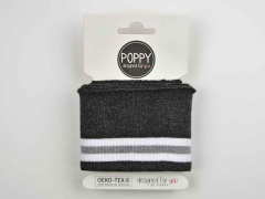 Fertigb�ndchen Streifen College Stil, wei� grau anthrazit melange