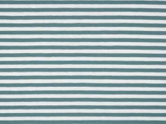 RESTST�CK 25 cm Jerseystoff Streifen 5 mm, dunkelmint wei�