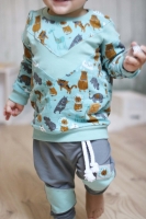 RESTST�CK 85 cm Sweatstoff angeraut uni, mausgrau