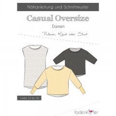 Papierschnittmuster Casual Oversize Pullover Damen Fadenkfer