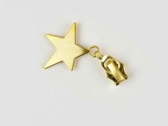 Schieber mit Stern für Reißverschluss mit 6,5 mm Spirale, GOLD