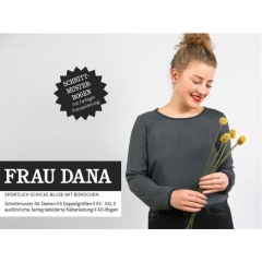 Papierschnittmuster Bluse mit Halslochbündchen Frau Dana Studio Schnittreif