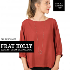 Papierschnittmuster weite Bluse mit gerafftem rmelsaum FRAU HOLLY Studio Schnittreif