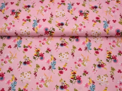 RESTST�CK 126 cm Baumwollstoff Bl�mchen, rosa