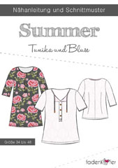 Papierschnittmuster Summer Tunika Damenbluse Fadenkfer