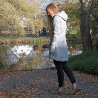 RESTST�CK 60 cm Mantelstoff Jackenstoff flauschig dick uni, grau