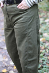 RESTST�CK 83 cm Baumwoll Twill Trenchcoat Stoff Stretch, moosgr�n