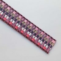 Gurtband Ethno Zickzack Streifen 38mm, rosa beige navy