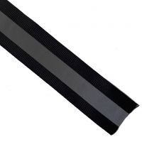 Reflektorband Ripsband Streifen 2.5 cm, silbergrau schwarz
