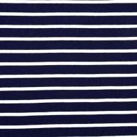 RESTST�CK 29 cm Sweatstoff French Terry Streifen, wei� dunkelblau