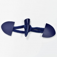 1 Knebelverschluss Lederimitat Baumwollkordel, marineblau