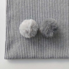 B�ndchenstoff gerippt Hipster-Beanie Stoff, hellgrau meliert