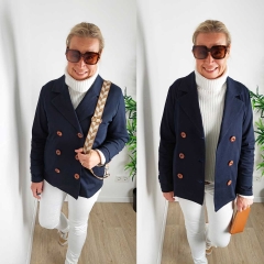 RESTST�CK 89 cm Baumwoll Twill Trenchcoat Stoff Stretch, nachtblau