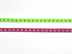 Sternchenband 7 mm neongrn/pink