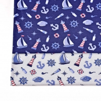 Jerseystoff Segelboote Leuchtt�rme Anker, grau