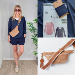 RESTST�CK 23 cm Sweat Stoff French Terry uni, dunkelblau