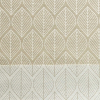 Dekostoff Bltter Jacquard Doubleface, cremewei beige