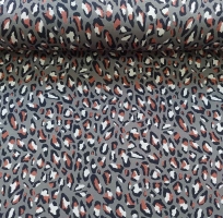 RESTST�CK 80 cm Viskose Jerseystoff Leoparden Muster,rostbraun dunkeltaupe