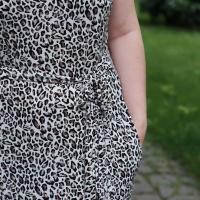 RESTST�CK 80 cm Viskose Jerseystoff Leoparden Muster,rostbraun dunkeltaupe