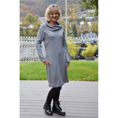 RESTST�CK 39 cm Strickstoff Glattstrick Viskose weich meliert, grau