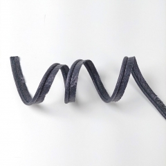 Paspelband uni, schwarz metallic