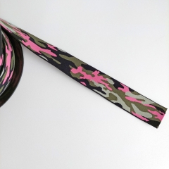 Gummiband Camouflage Army Print 4 cm, pink schwarz khakigrün