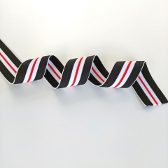 Gummiband Streifen 4 cm, schwarz rot wei�