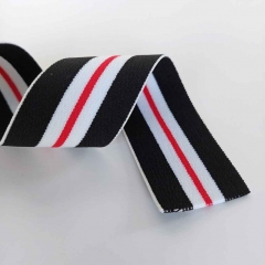 Gummiband Streifen 4 cm, schwarz rot wei�