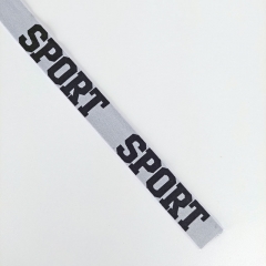 Gummiband Sport 32 mm breit, schwarz hellgrau