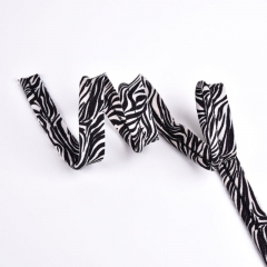 Paspelband Zebramuster Animal Print, creme schwarz