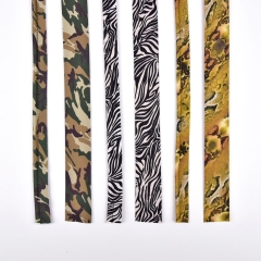 Paspelband Zebramuster Animal Print, creme schwarz
