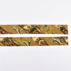 Schrgband  Schlangenmuster Snake Print, khaki ockergelb